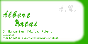 albert matai business card